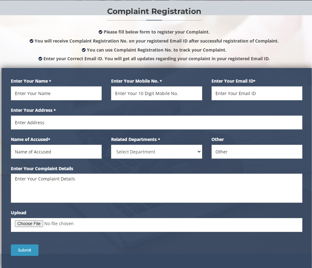Complaint Registration